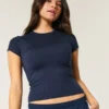 Weiches, nahtloses Stretch-Material Rundhals-Baby-T-Shirt