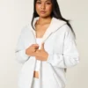 Wendbarer Hoodie mit Kunstfellfutter und Reißverschluss
