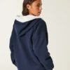Wendbarer Hoodie mit Kunstfellfutter und Reißverschluss