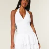 Zweistufiges Smock-Halterkleid mit Rock