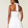 Zweistufiges Smock-Halterkleid mit Rock