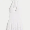 Zweistufiges Smock-Halterkleid mit Rock